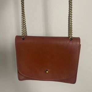 Madewell Brown Leather Chain Bag